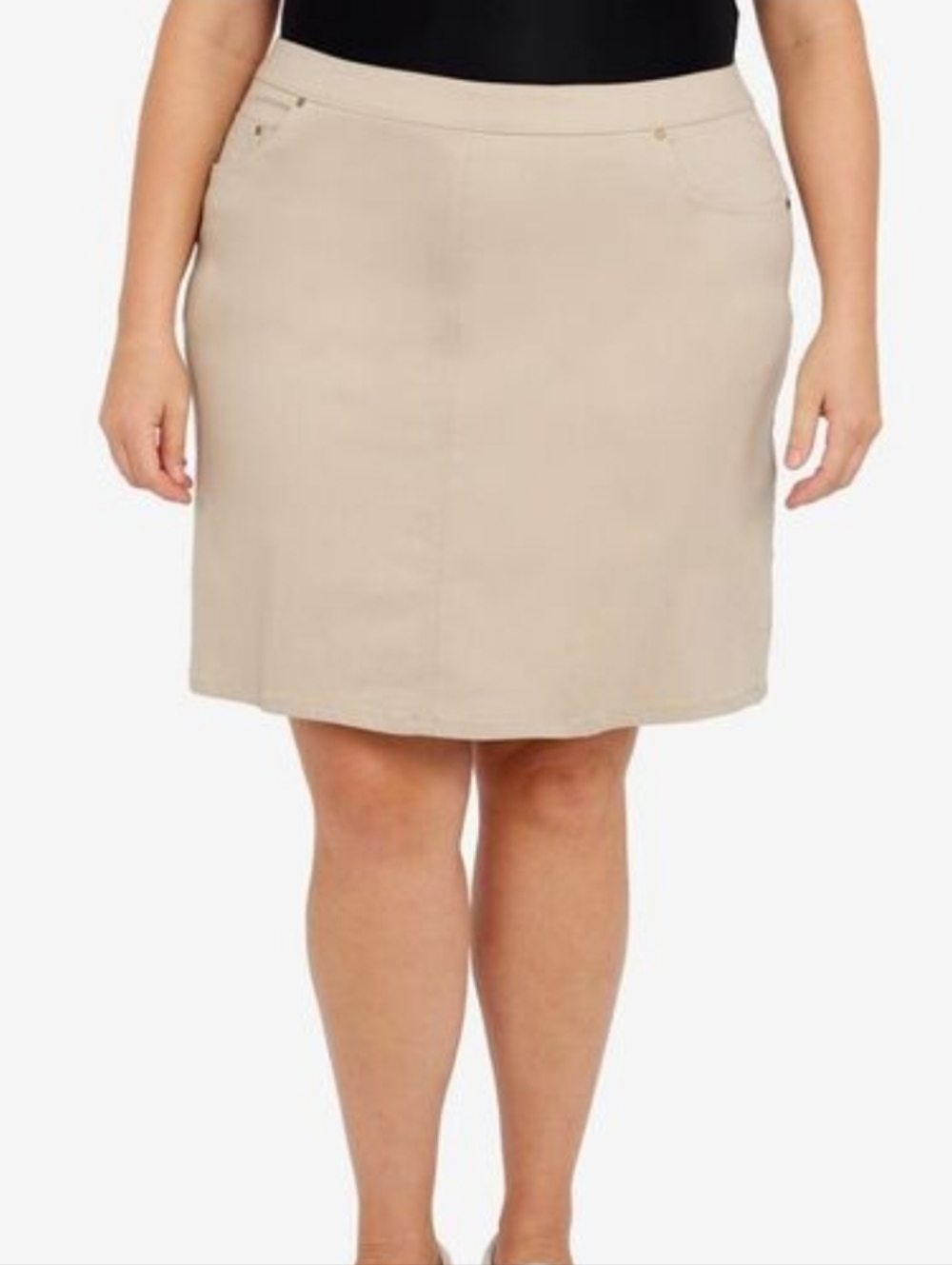 HEARTS OF PALM Women's Plus Size 20W Beige Essentials Pull On Skort Skirt NWT!